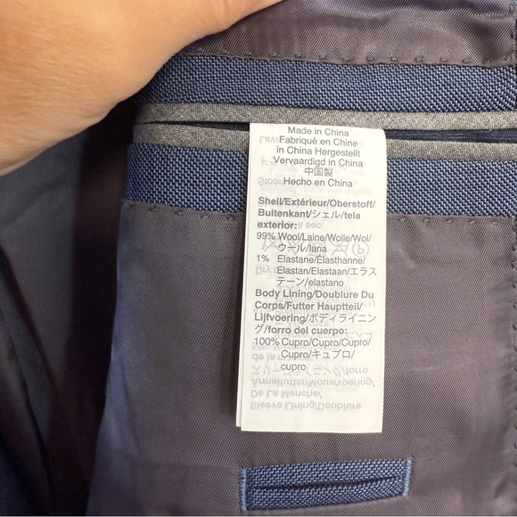 J.Crew Ludlow Tollegno 1900 Blue Italian Wool Suit Jacket Size 40R NWT - Picture 7 of 12